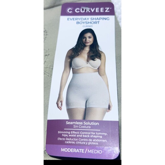 CurveEZ Women's Seamless Everyday Shaping Boyshort CUR3611 Nude‎ Beige Small NWT - Picture 6 of 9